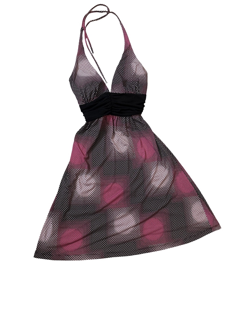 My Michelle Black Halter Slip with Pink and White